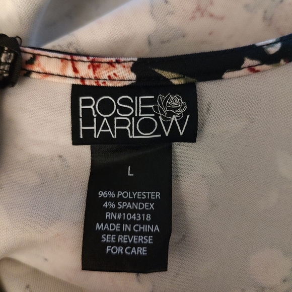 Rosie Harlow Dress  Girl   Large  Zipper Floral Ruff Short Sleeves High Neck New - Picture 7 of 7